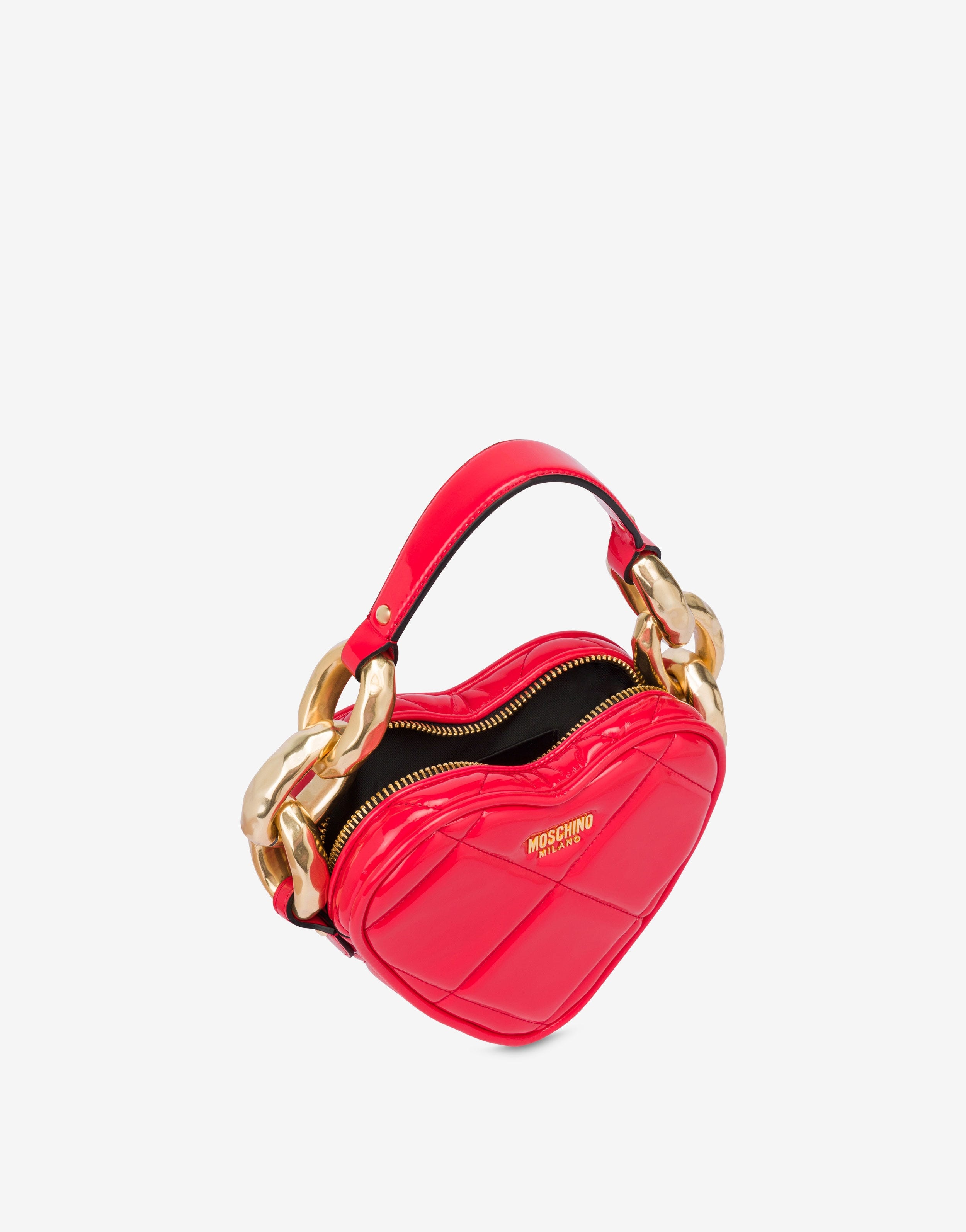 MAXI CHAIN QUILTED HEART BAG - 3