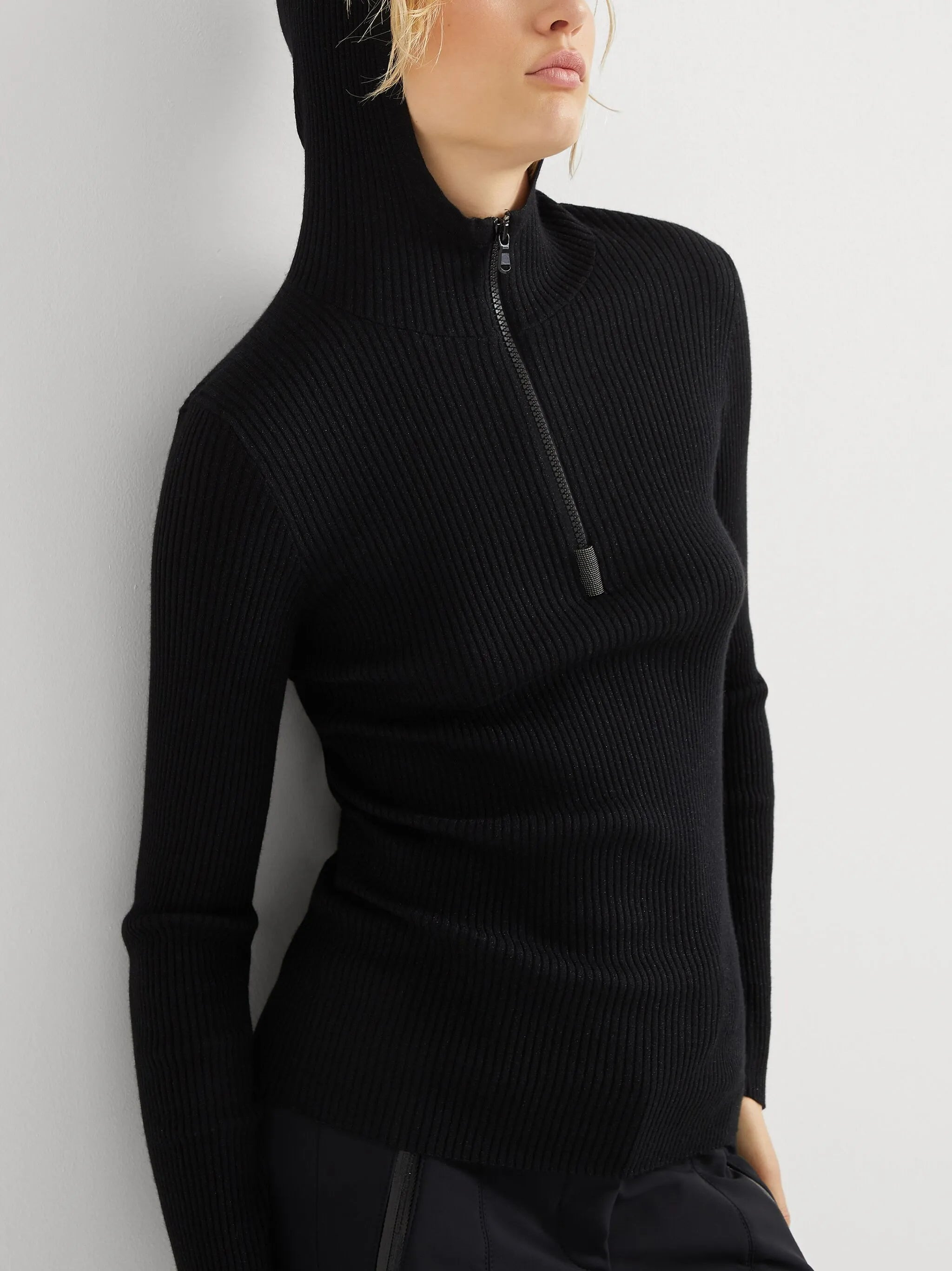 Brunello Cucinelli Hooded Ribbed Knit Sweater - 5