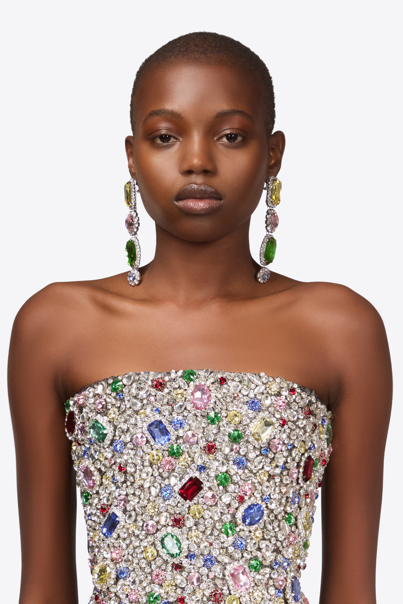 AREA CRYSTAL GEMSTONE DROP EARRINGS outlook