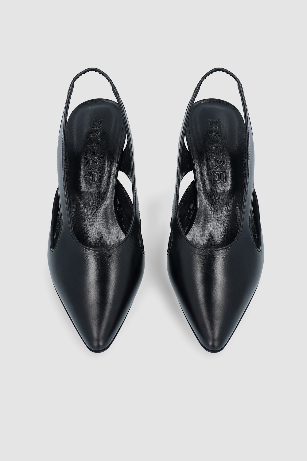 RUNA BLACK CREASED CALF LEATHER SLINGBACK PUMP - 3