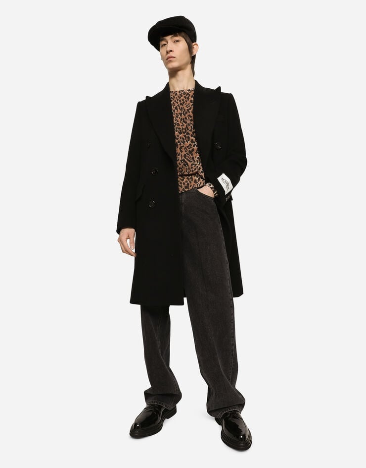 Leopard-print round-neck wool sweater - 6