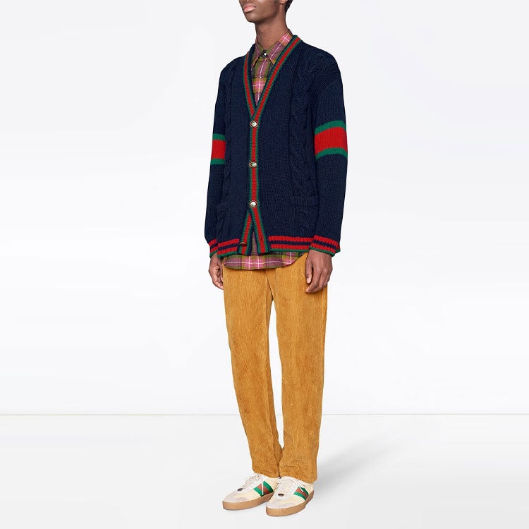Gucci Oversize Cable Knit Cardigan 'Blue' 497037-X1561-4352 - 2