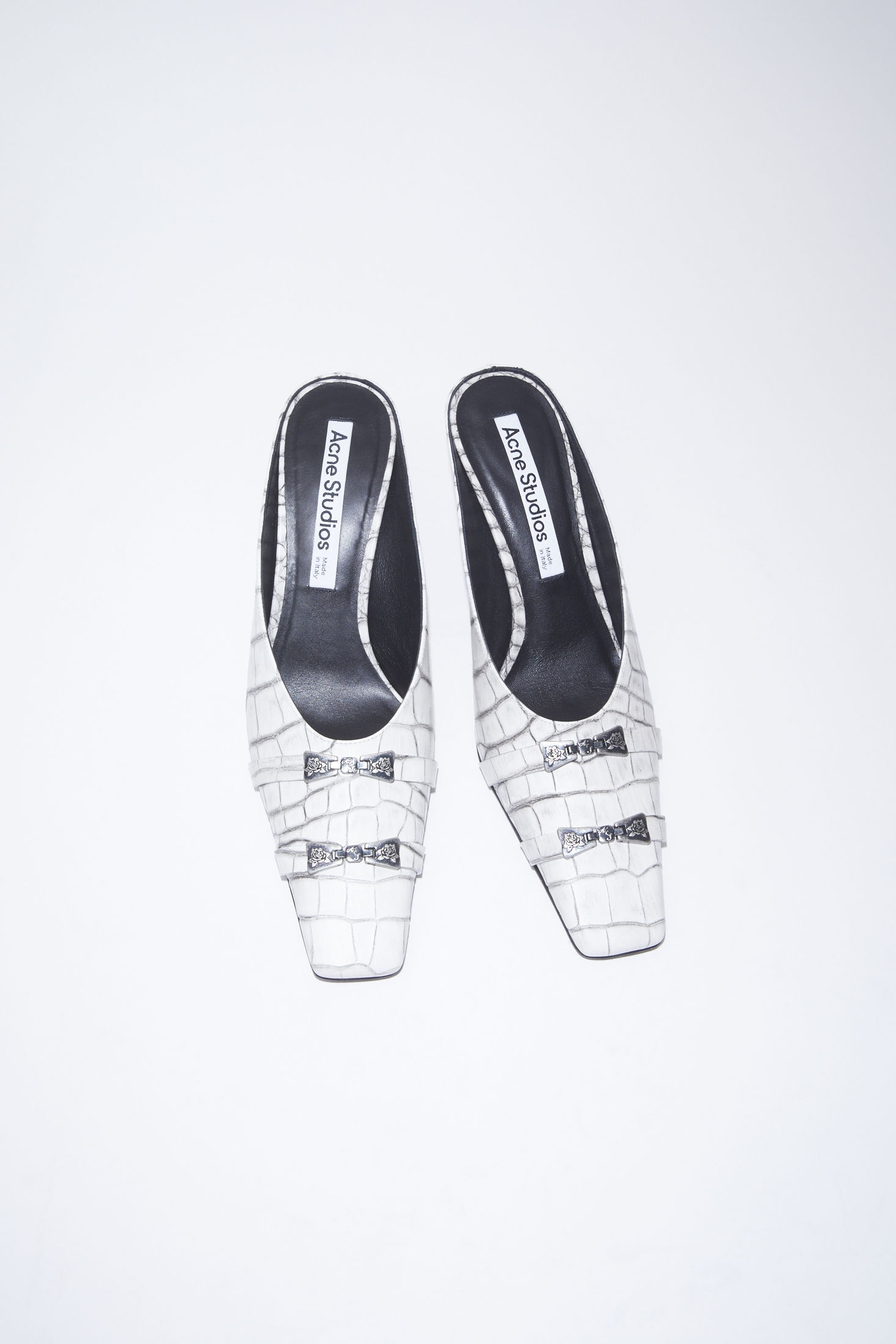 Leather heel mules - Off white - 3