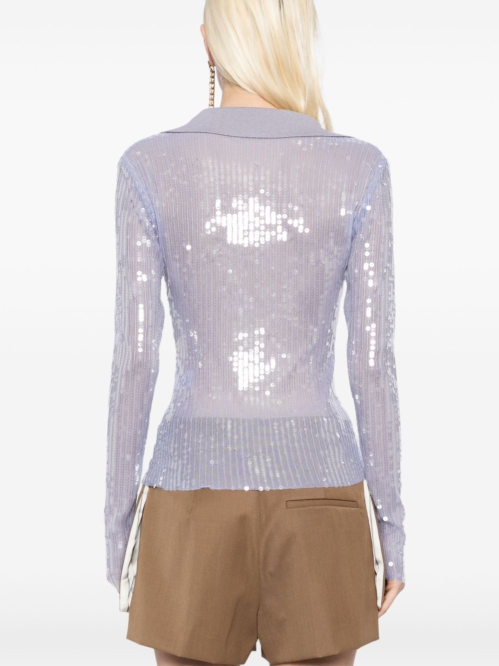 sequin-embellished mesh top - 4