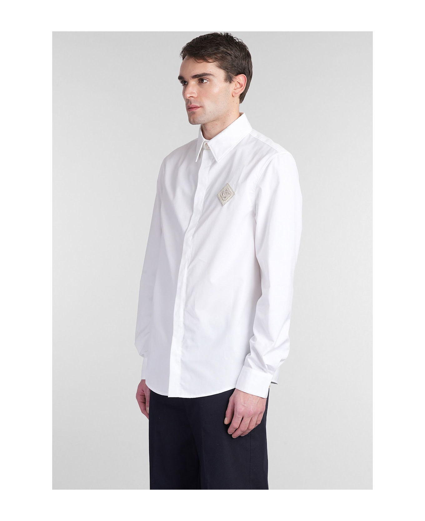 Shirt In White Cotton - 4