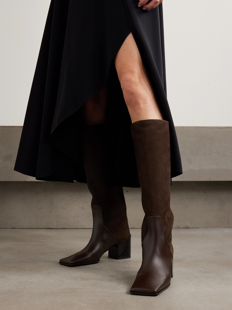Alaïa Nubuck And Leather Knee Boots outlook