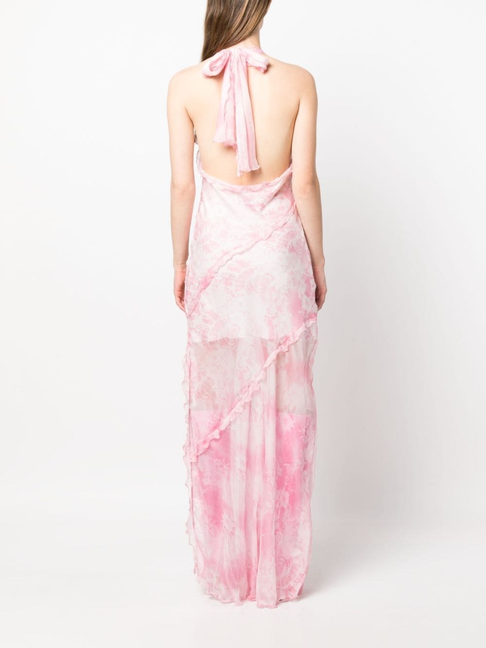 sheer ruffle-detail maxi dress - 4