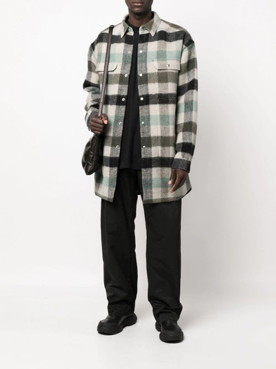 Rick Owens button-up checked shirt outlook