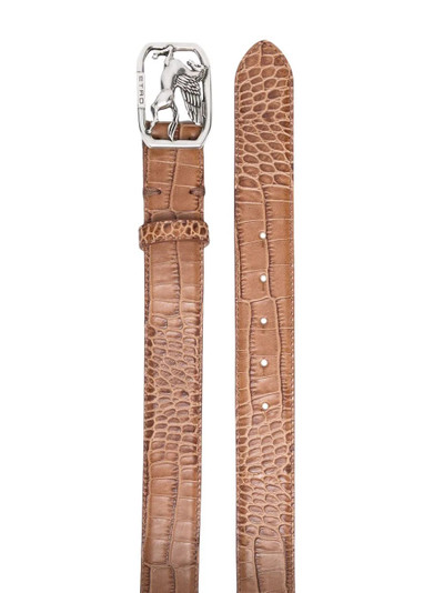 Etro croc-effect logo buckle belt outlook