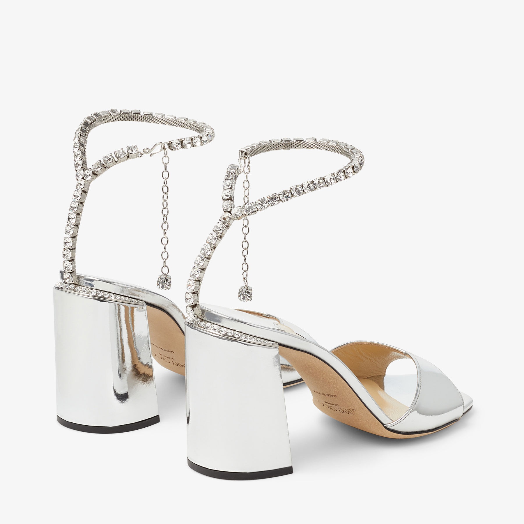 サンダル・ミュール Jimmy Choo SAEDA SANDAL/BH 85 (SAEDASANDALBH85EWA BLACRY) Saeda Sandal/BH 85|Silver Metallic Sandals| JIMMY CHOO AU