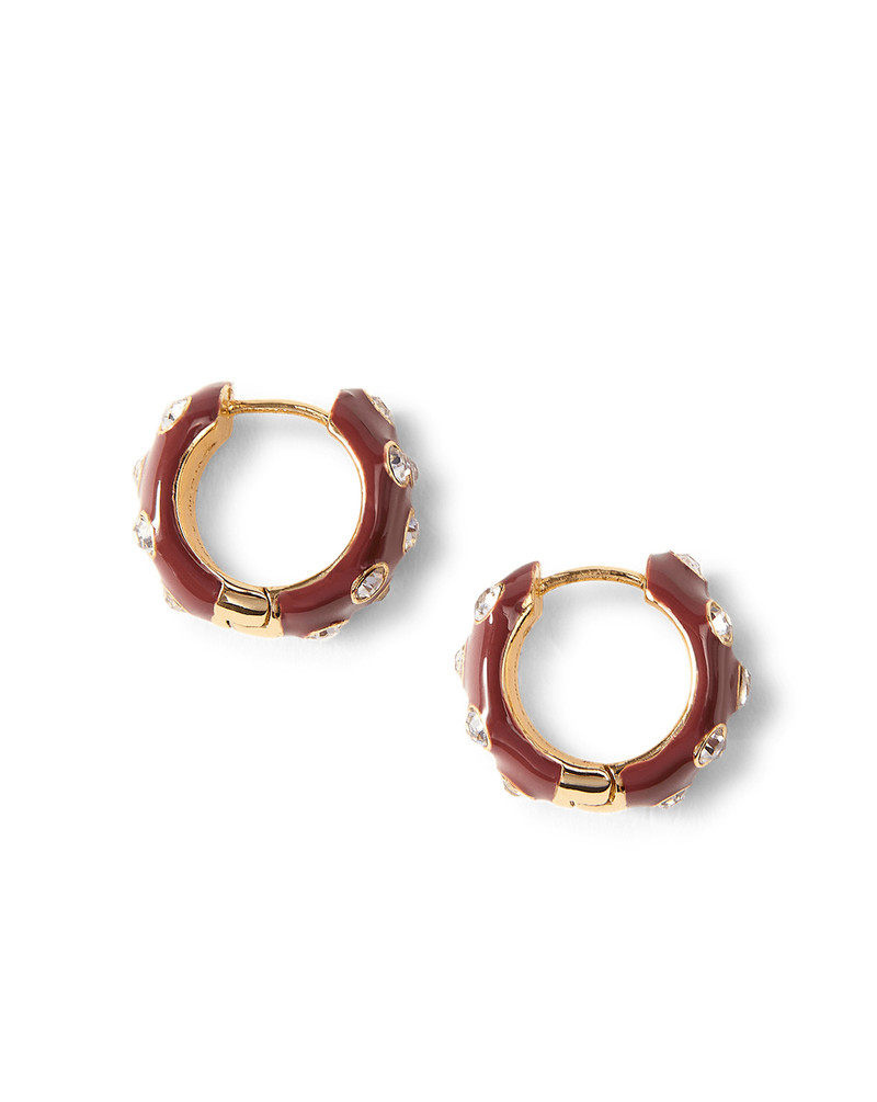CRYSTAL AND ENAMEL HUGGIE HOOP 5