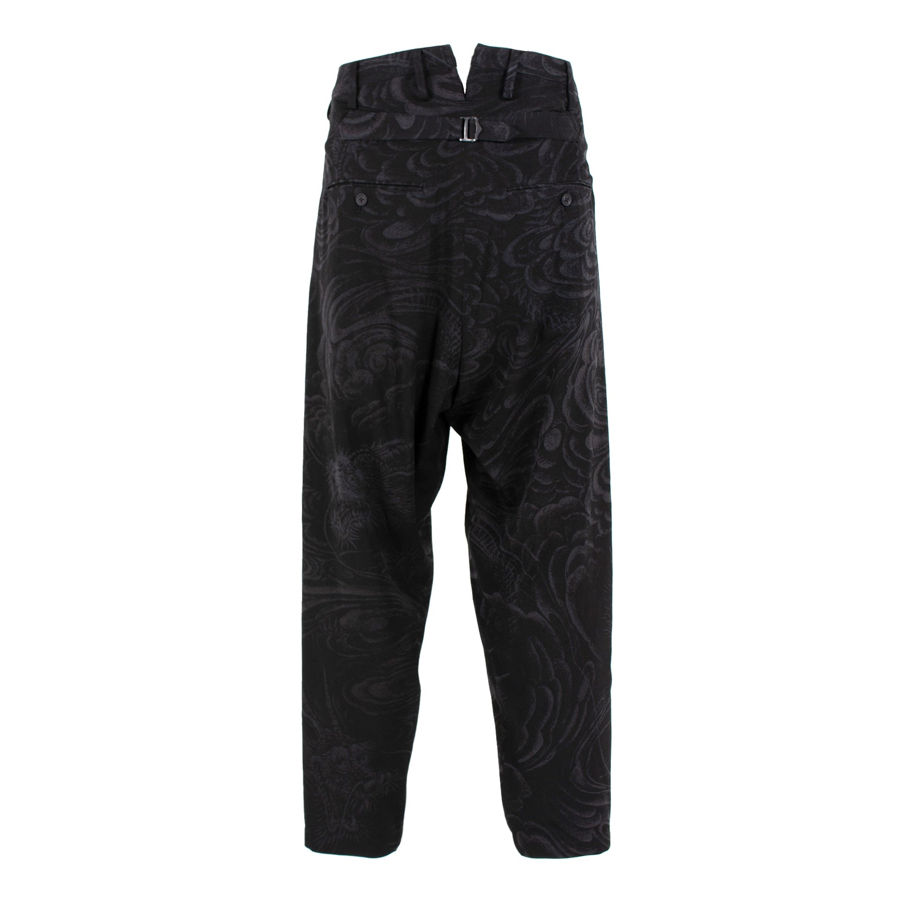 Dragon discharge print pants / BLK - 2