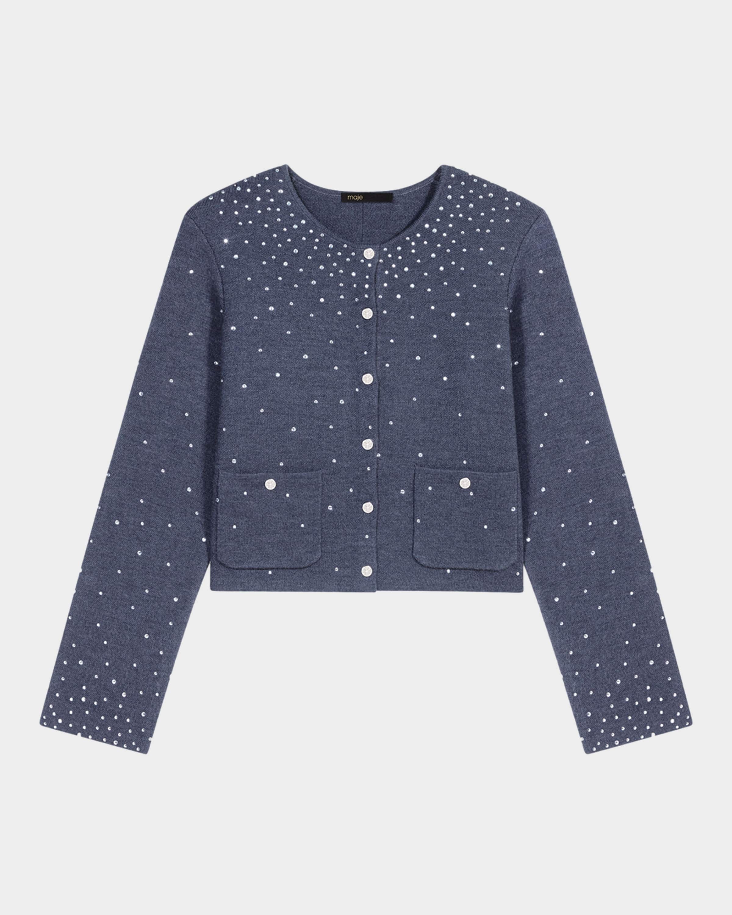 Mistrassa Embellished Chunky Knit Cardigan - 2