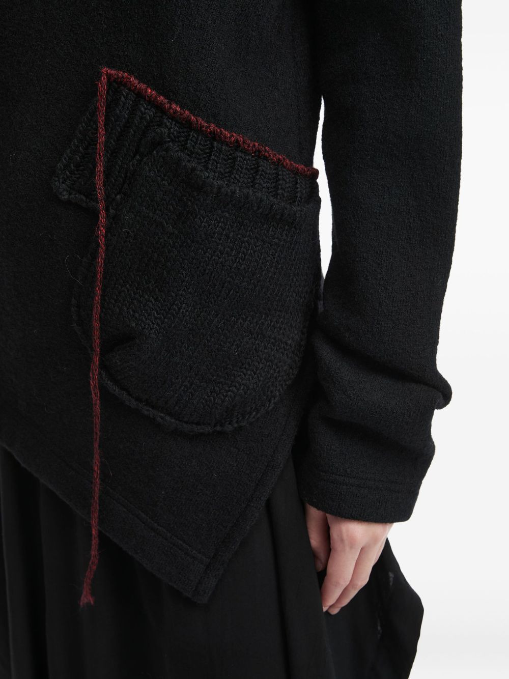 asymmetric-pocket wool sweater - 5