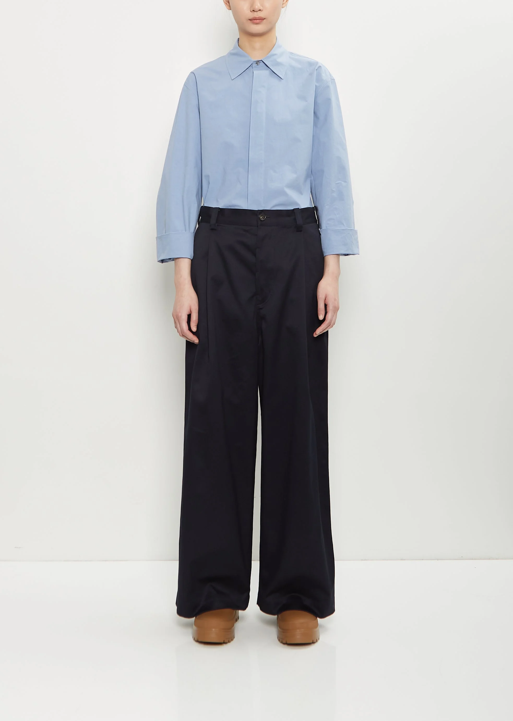 Pasadena Cotton Darted Pants — Midnight - 1