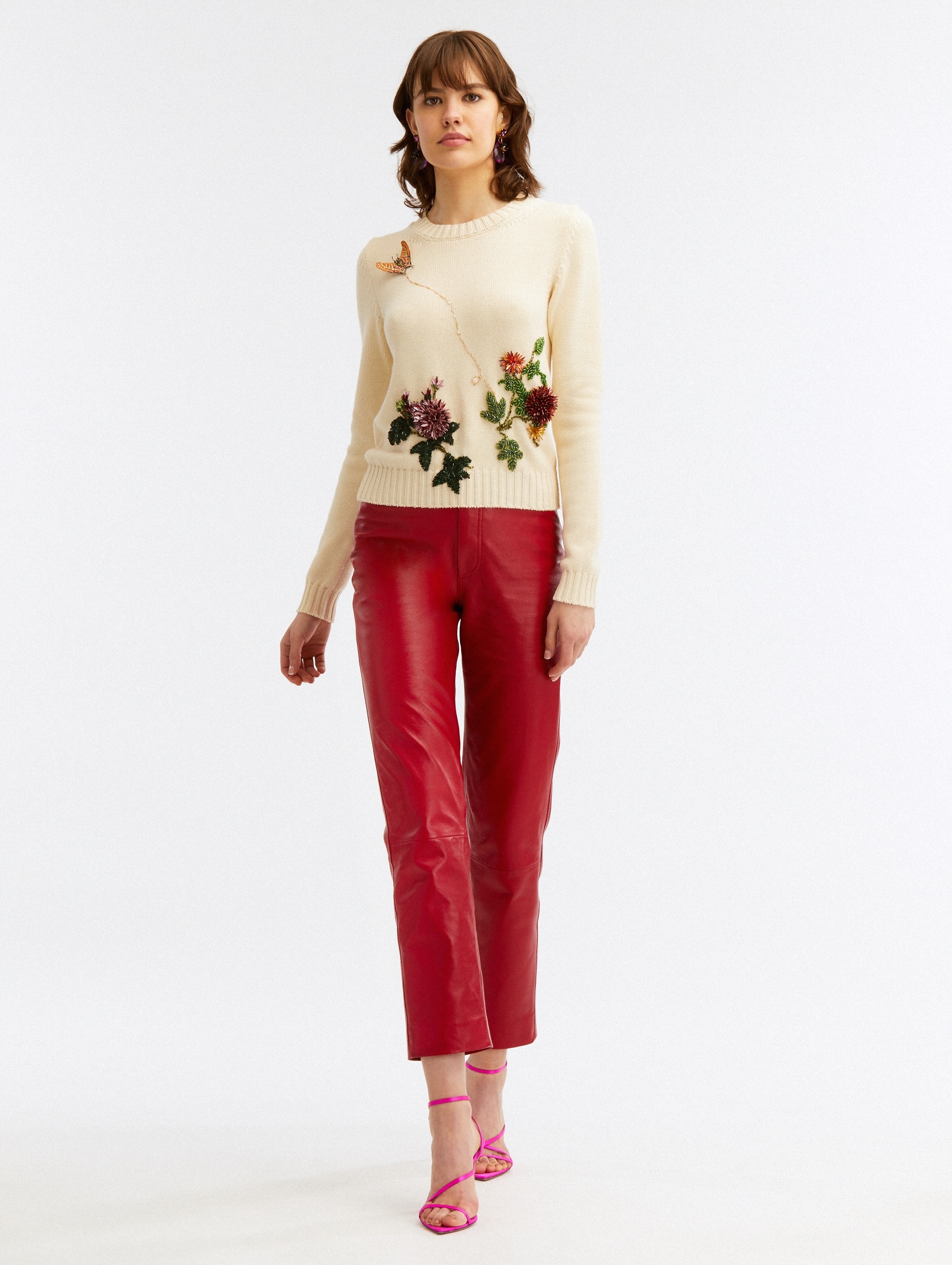 CRYSTAL FLORAL EMBROIDERED PULLOVER - 2