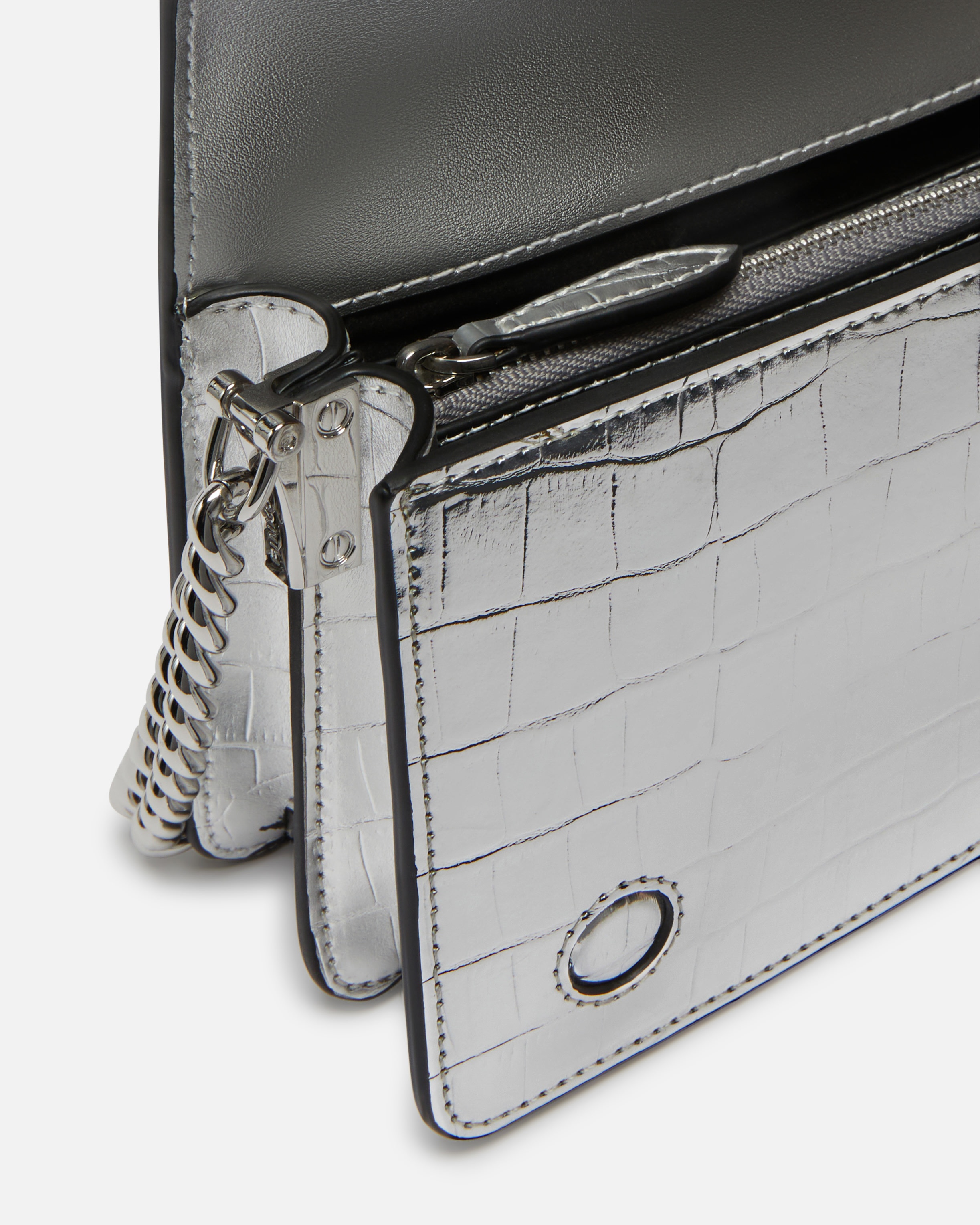 MINI LOVE BAG CLICK BAG IN METALLIC CROCODILE-PRINT LEATHER - 4