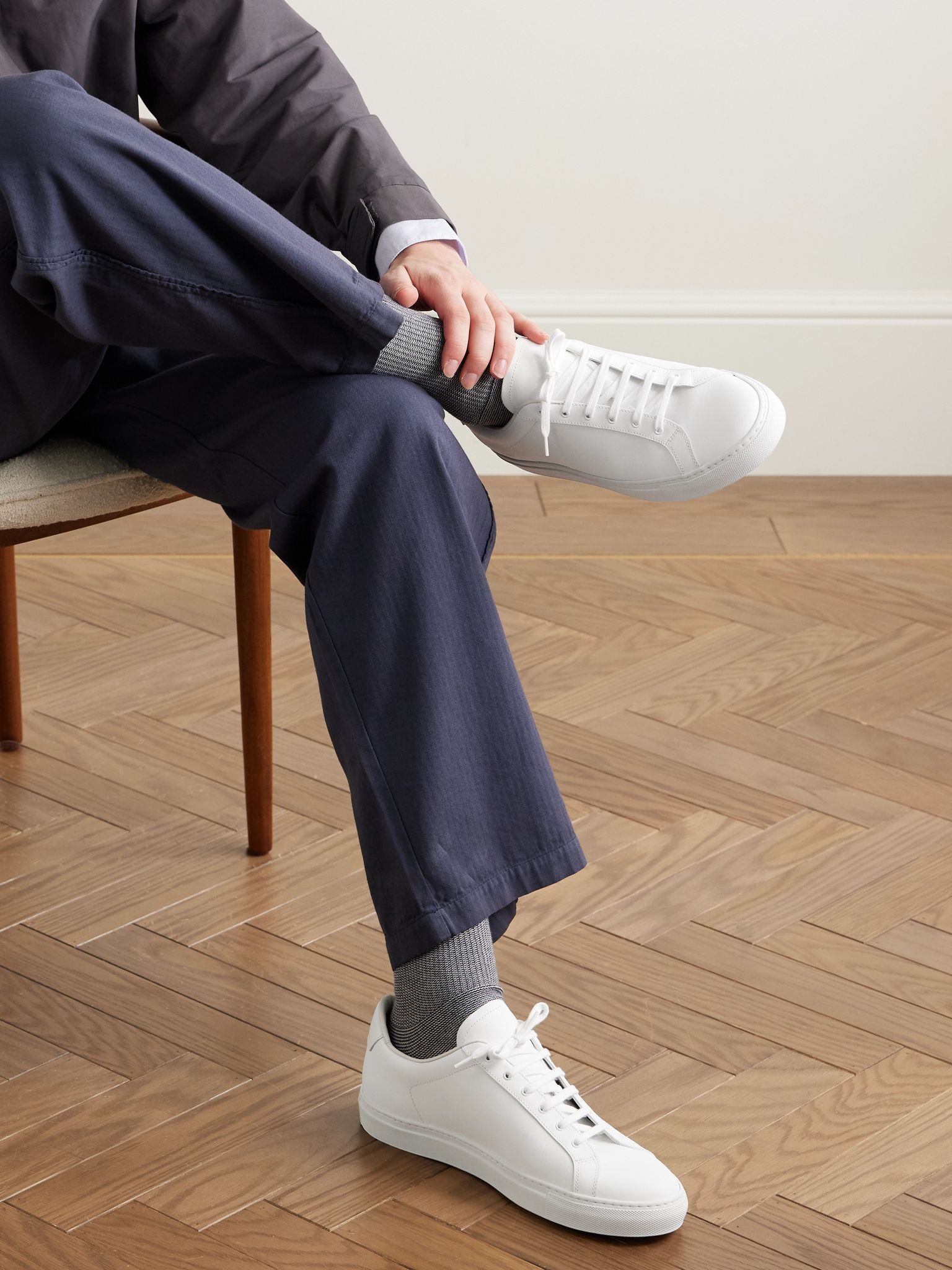 Retro Classic Leather Sneakers White - 2