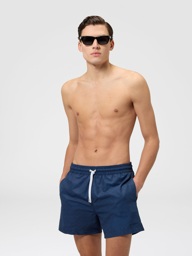 Missoni Mid-length swim shorts with tone-on-tone zigzag print outlook