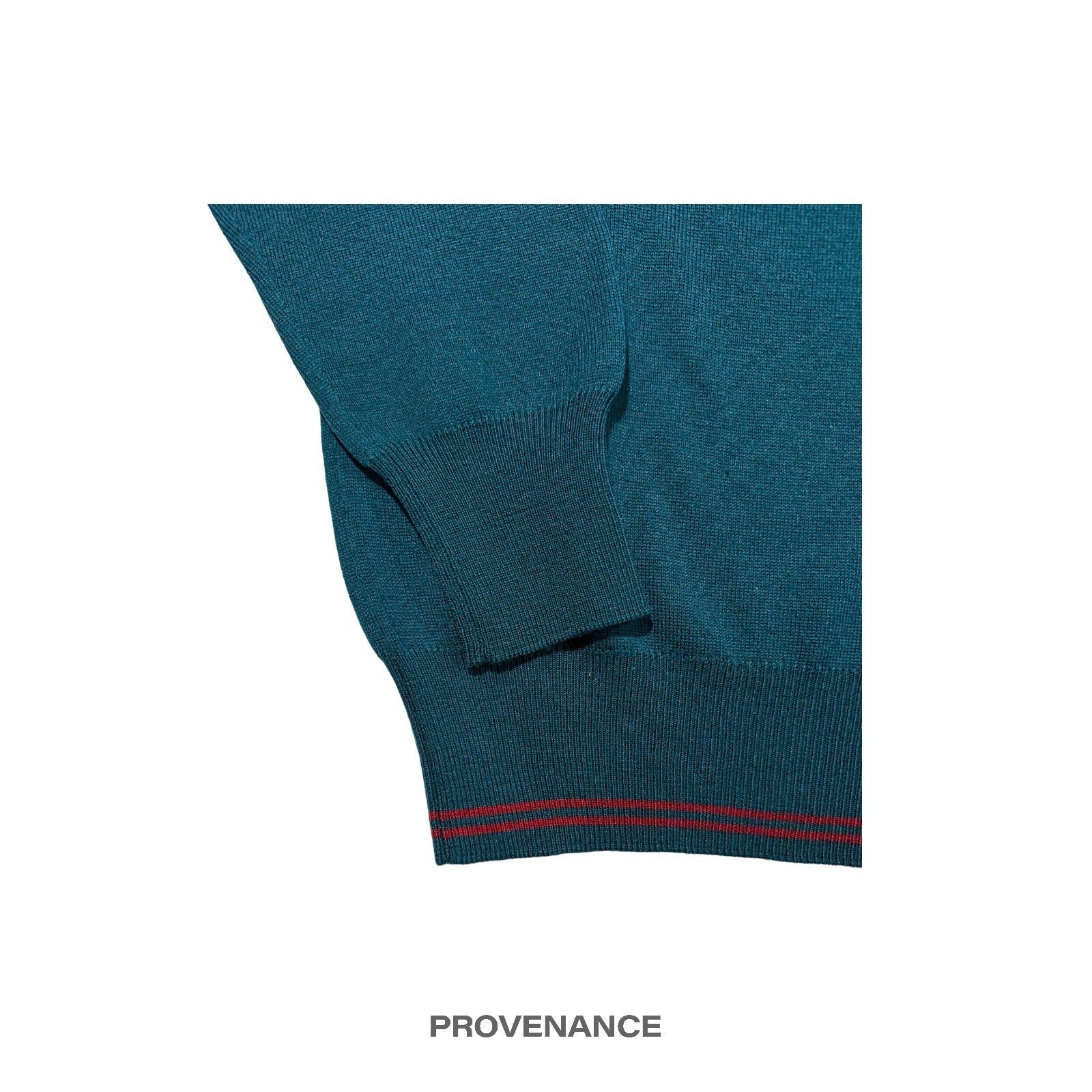 Gucci GG Logo Golf V Neck Sweater - Forest Green - 4