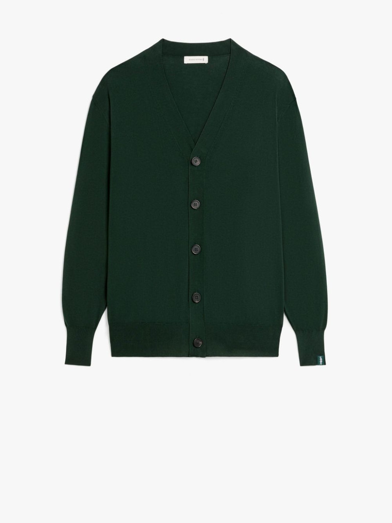BOTTLE GREEN COTTON CARDIGAN 1