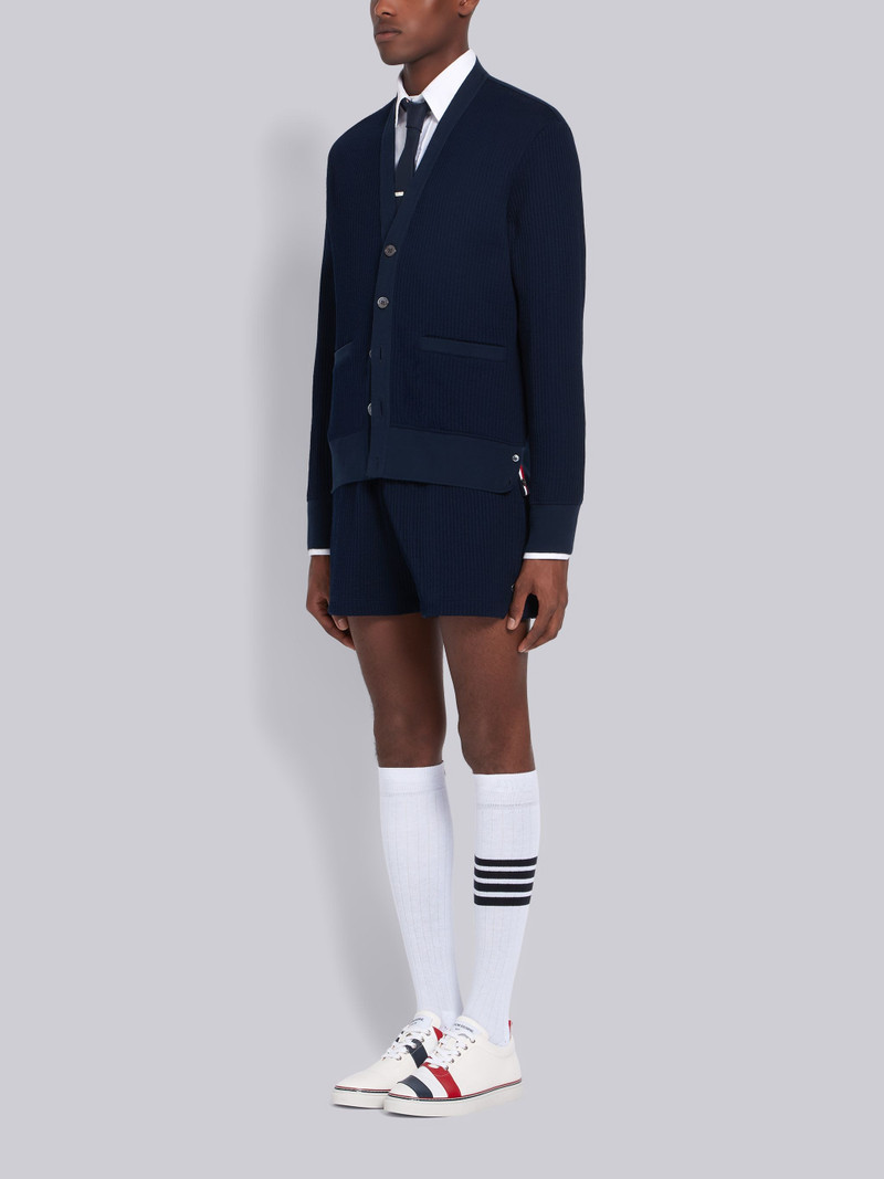 White Pebbled RWB Diagonal Stripe Rubber Cupsole Trainer 6