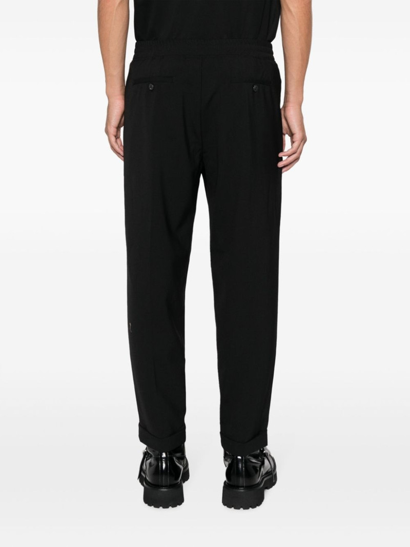 elasticated-waist cotton tapered trousers 4