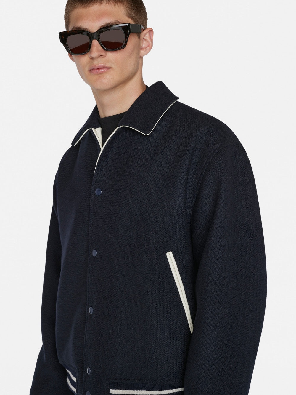 Fall Varsity Jacket in Midnight Blue - 5