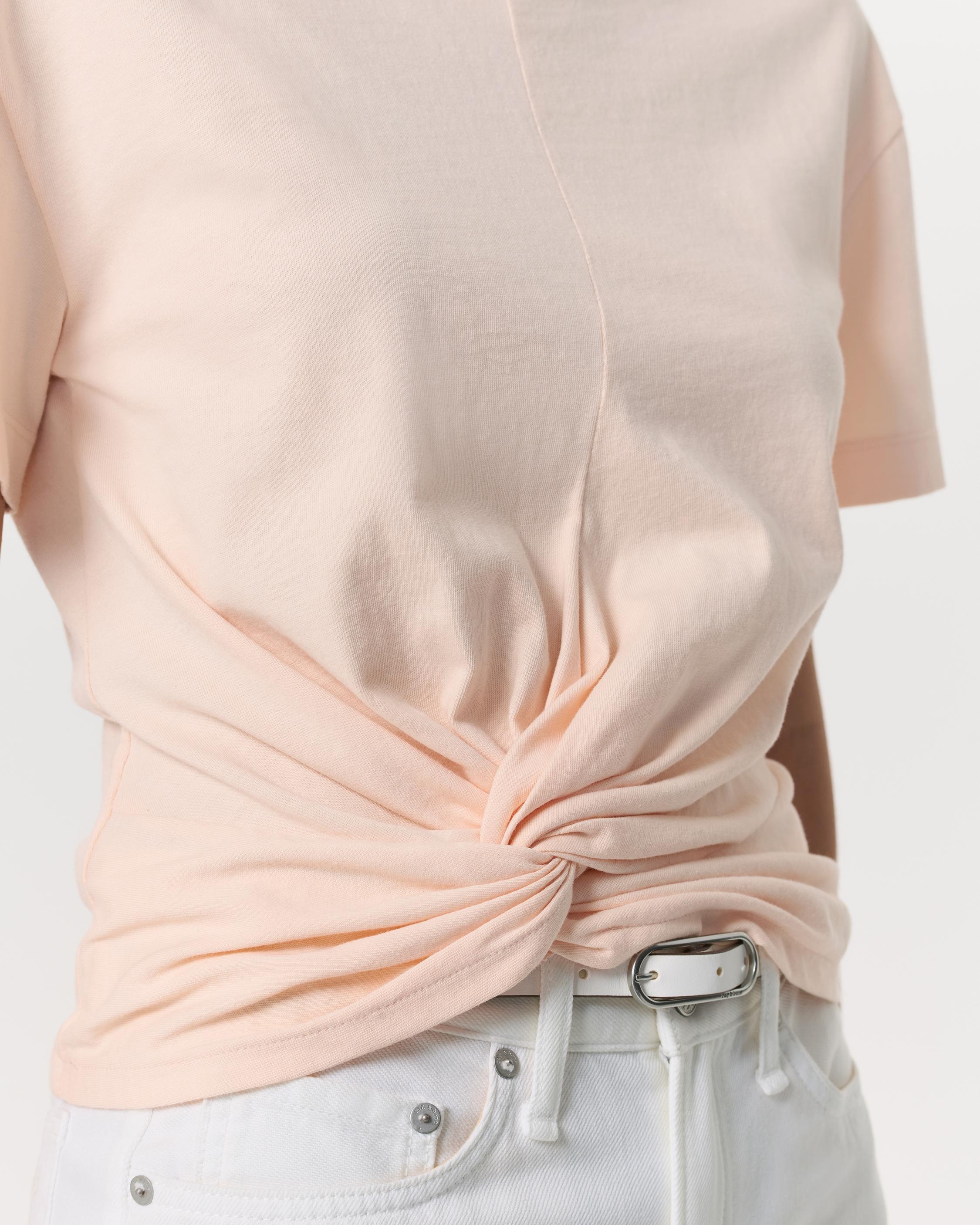 Mica Twist-Detail Draped Cotton T-Shirt - 3