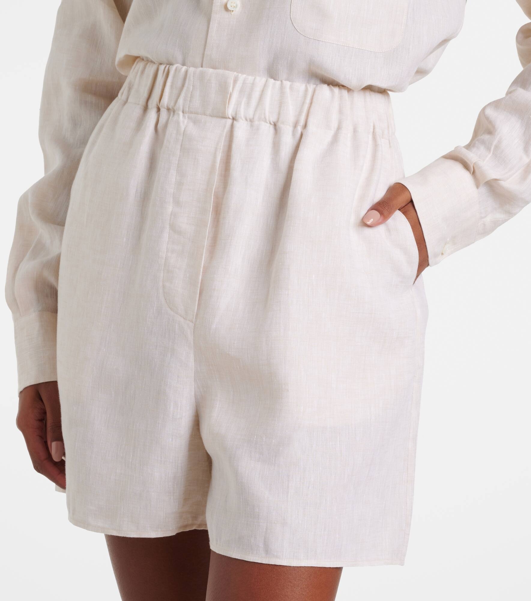 Angelo linen Bermuda shorts - 4