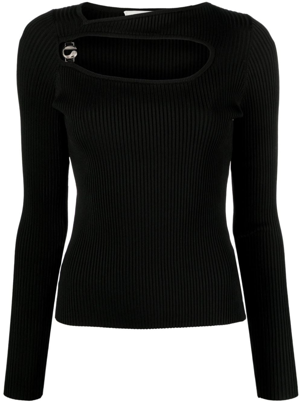 cut-out ribbed-knit top - 1