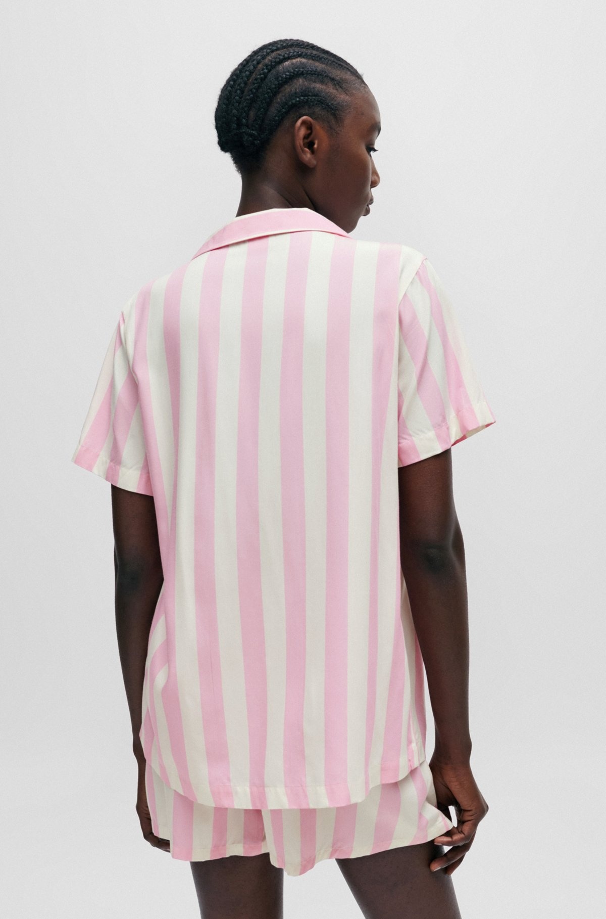 PATTERNED PAJAMA SHIRT WITH RED LOGO LABEL - 5