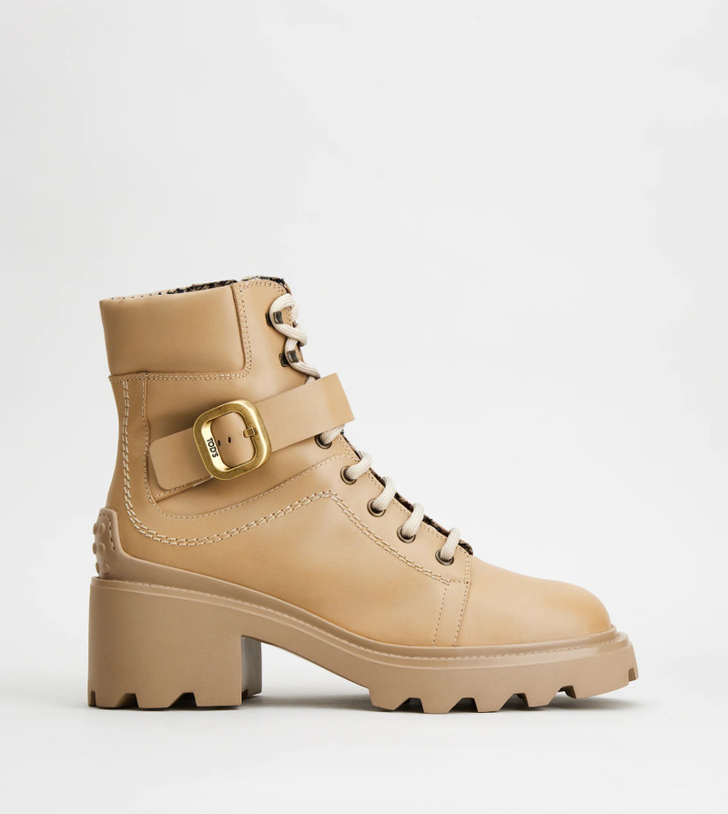 BOOTS IN LEATHER - BEIGE 1