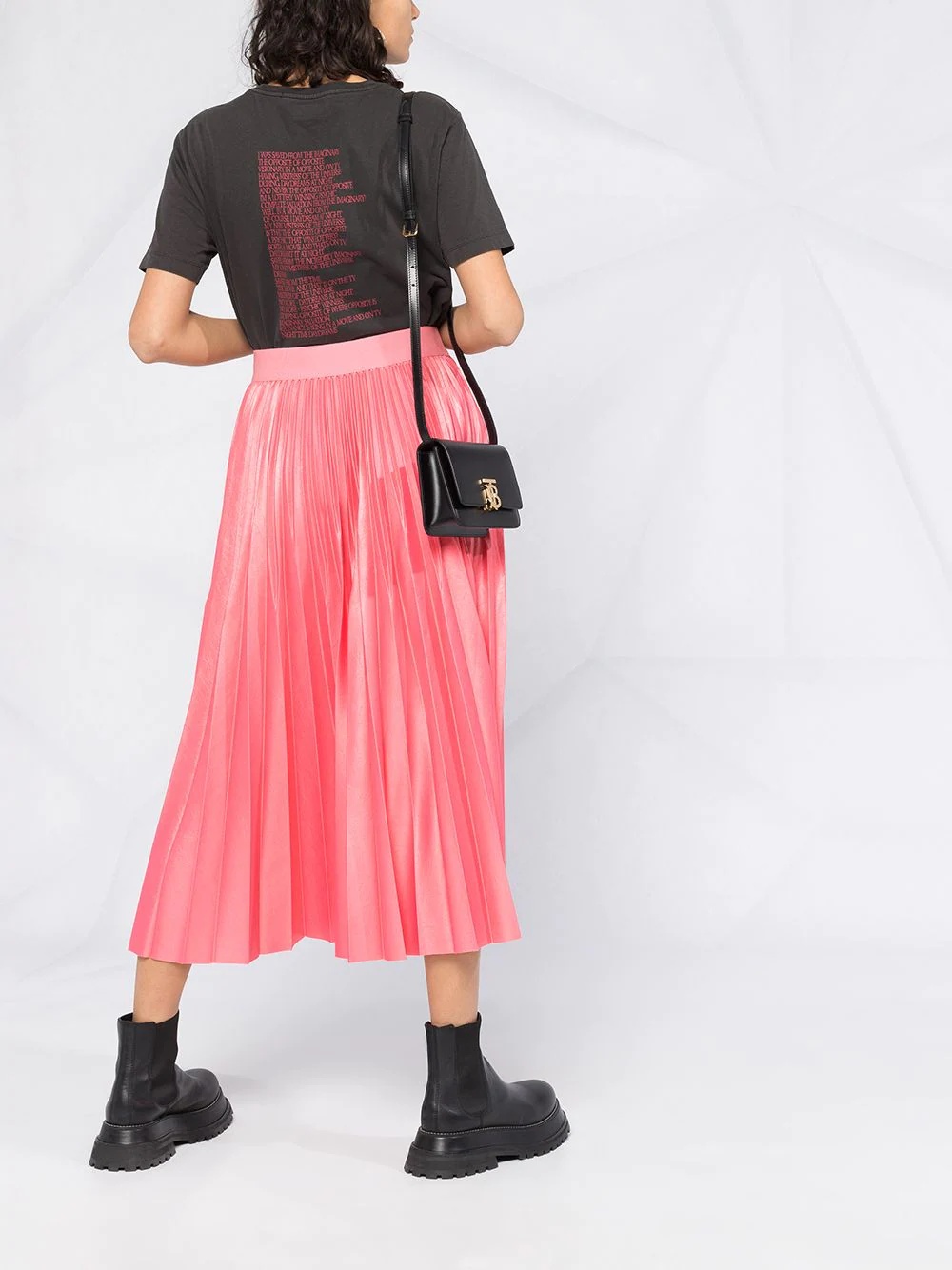 logo waistband pleated skirt - 6