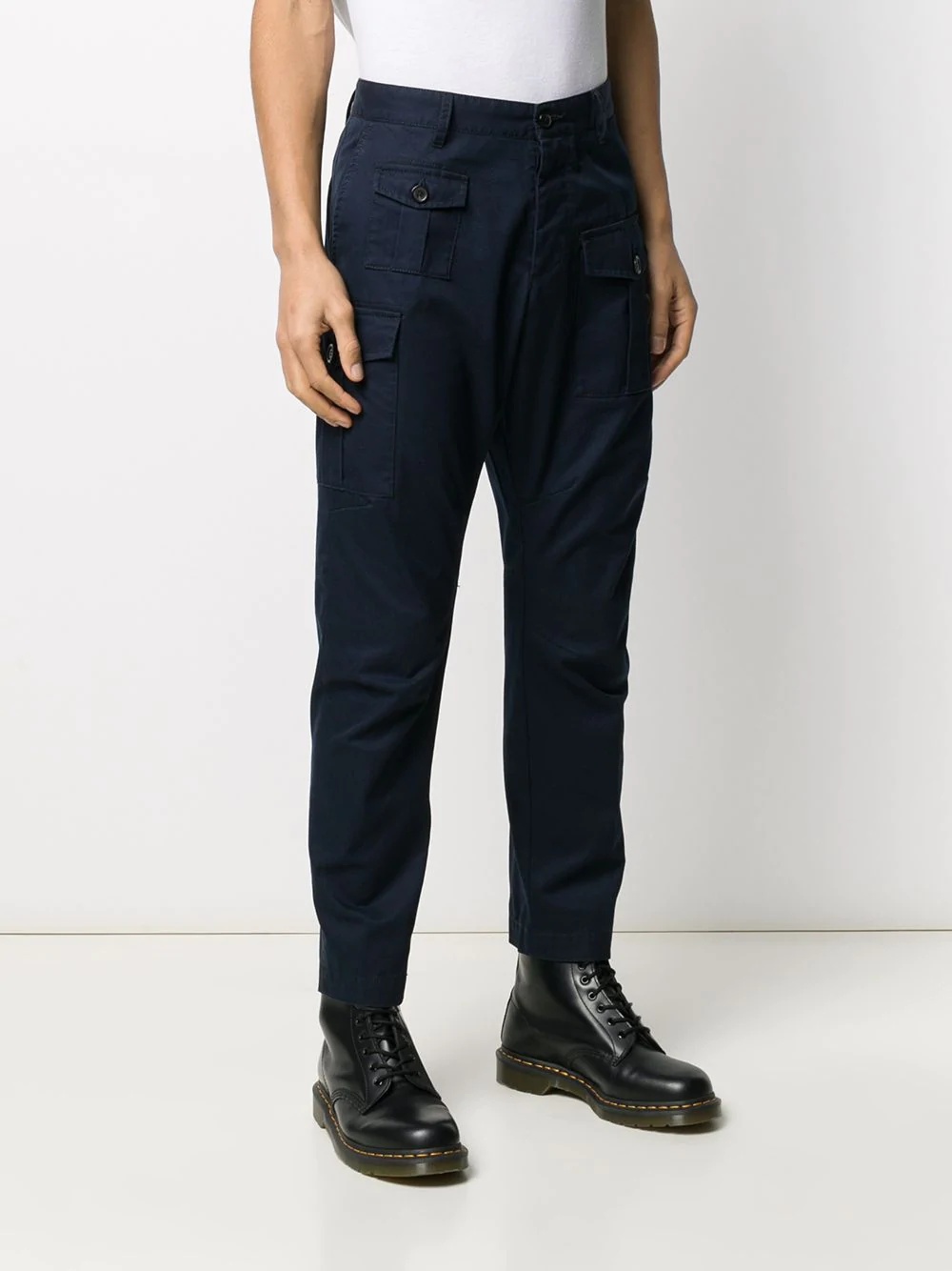 slim-fit cargo trousers - 3