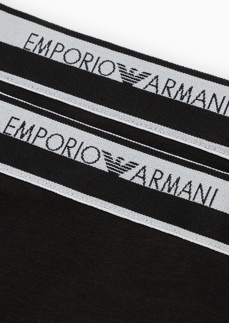 EMPORIO ARMANI ASV two-pack of iconic logo band organic cotton Brazilian briefs outlook