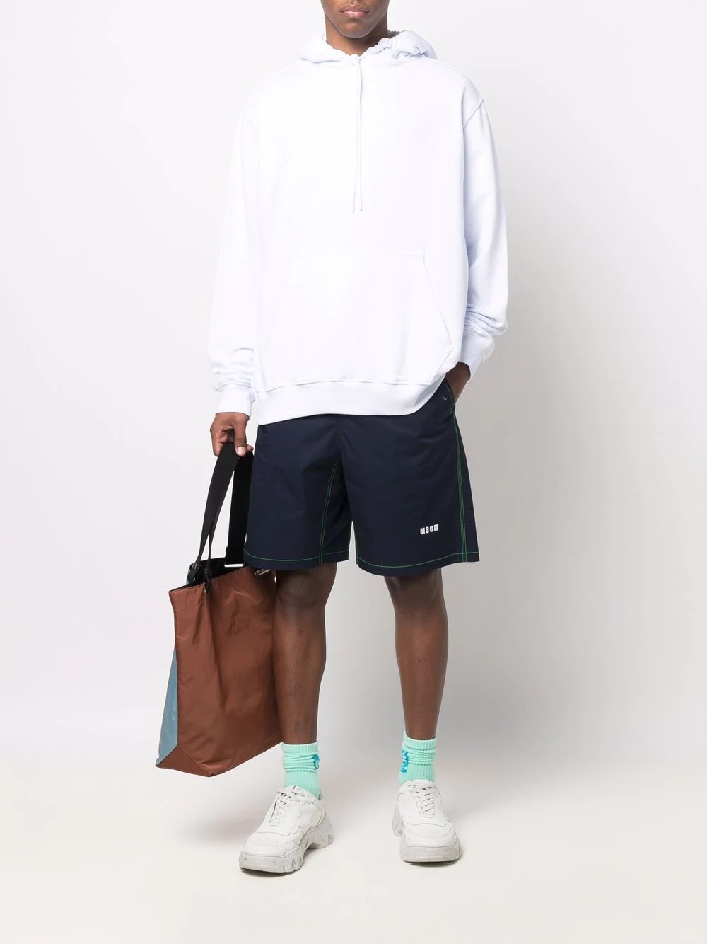 logo-print sports shorts - 2
