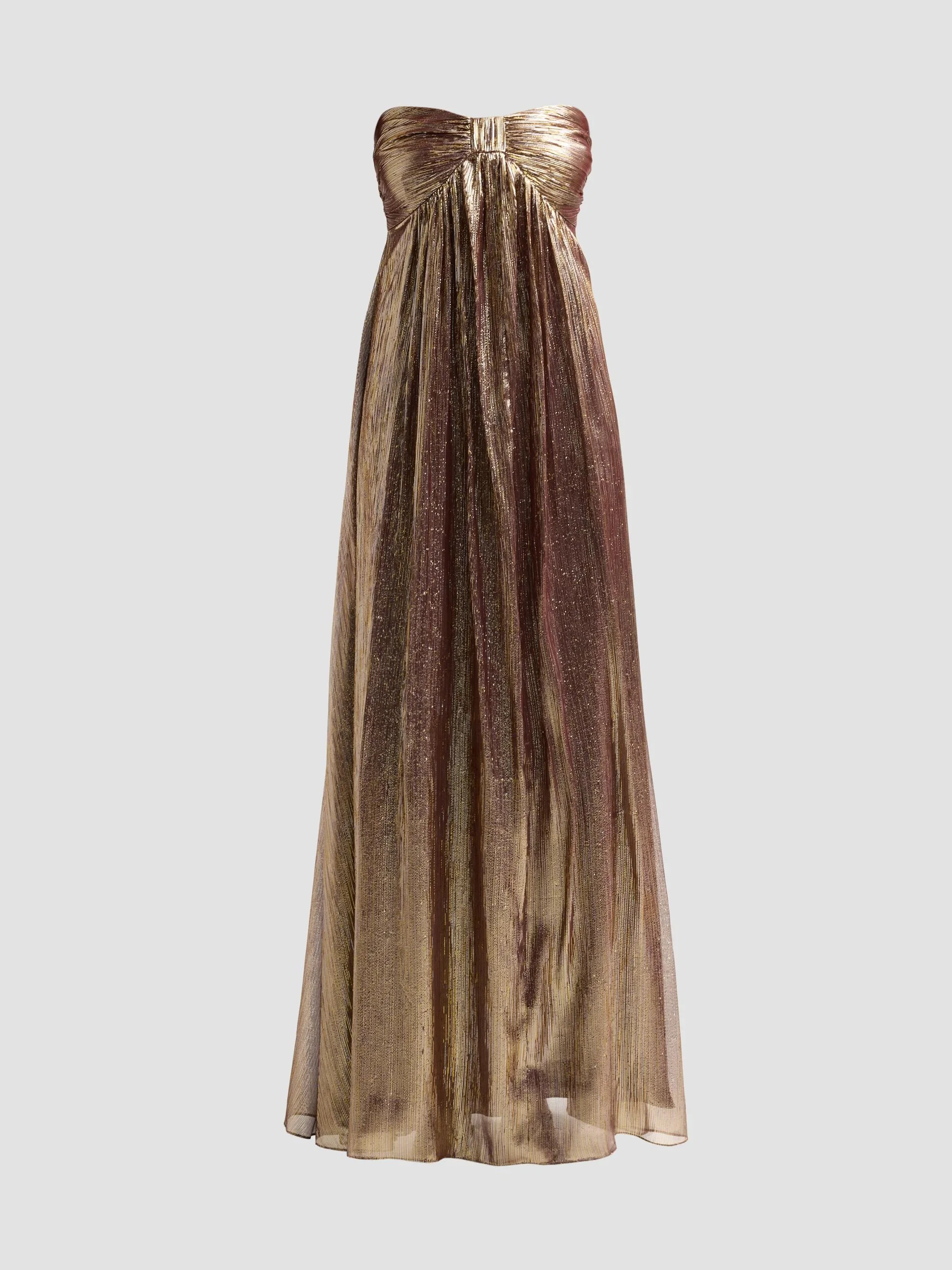 Women's Liberty Metallic Strapless Gown - Dark Gold Lame - 1