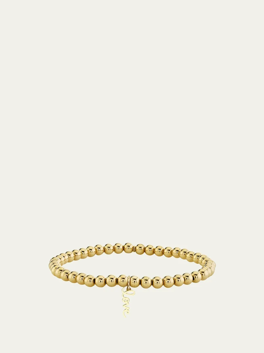 14K Mini Pure Love Script Stretch Bracelet - 1