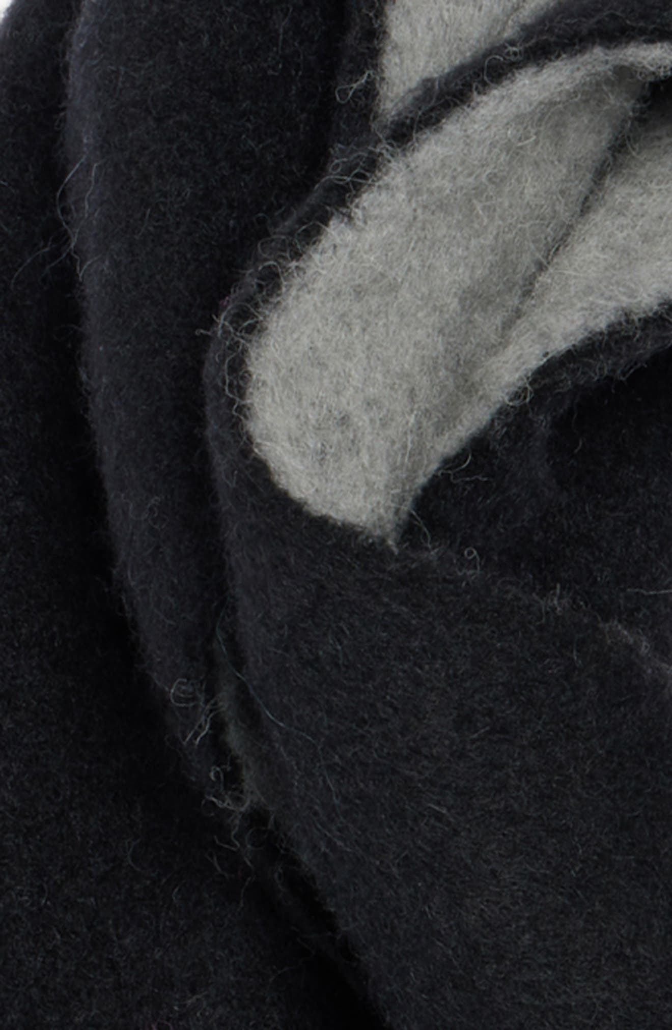 Acne Studios Volly Alpaca & Wool Blend Fringe Scarf in Black/Grey at Nordstrom - 4