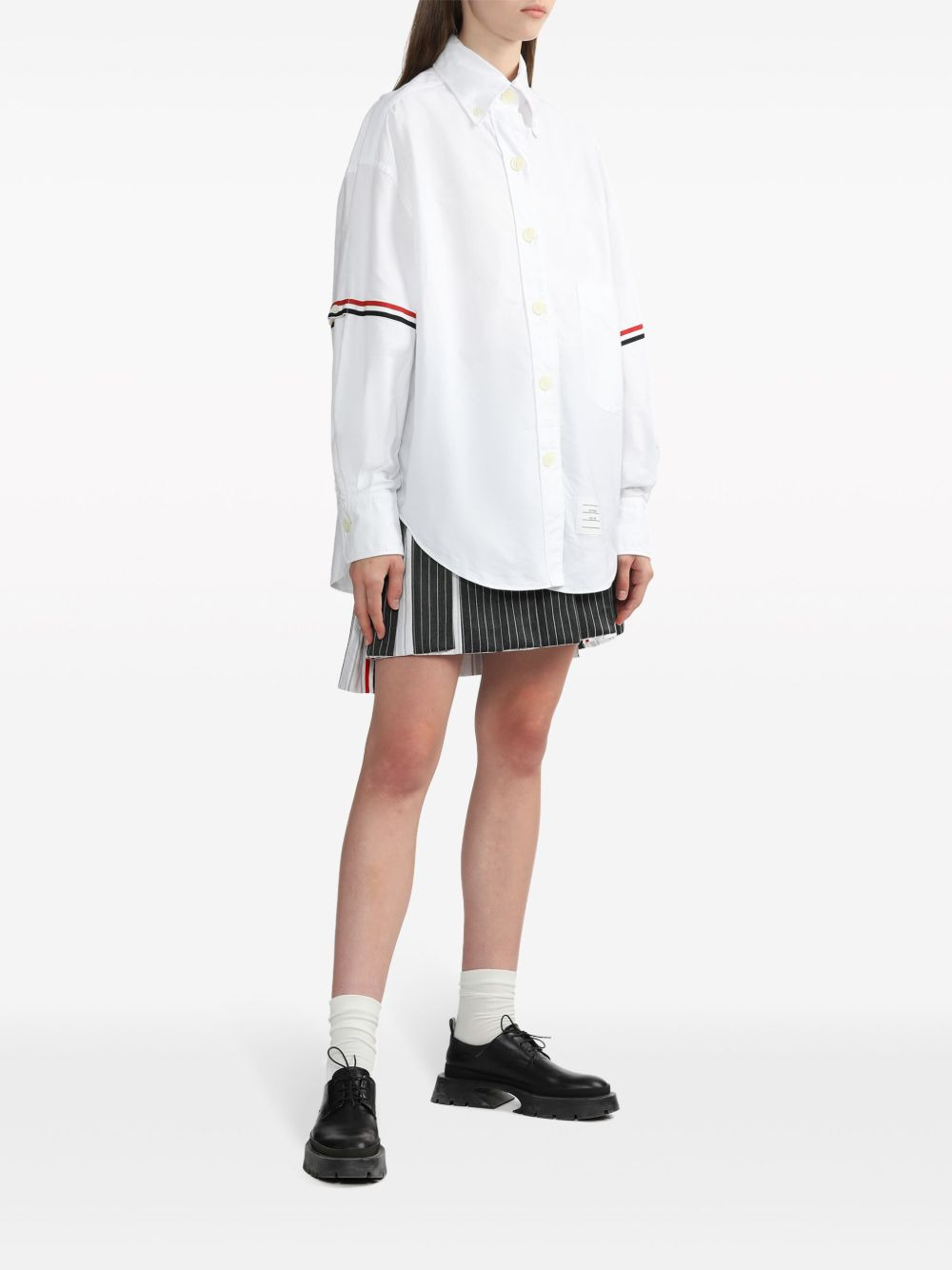 RWB stripe-trim cotton shirt - 2