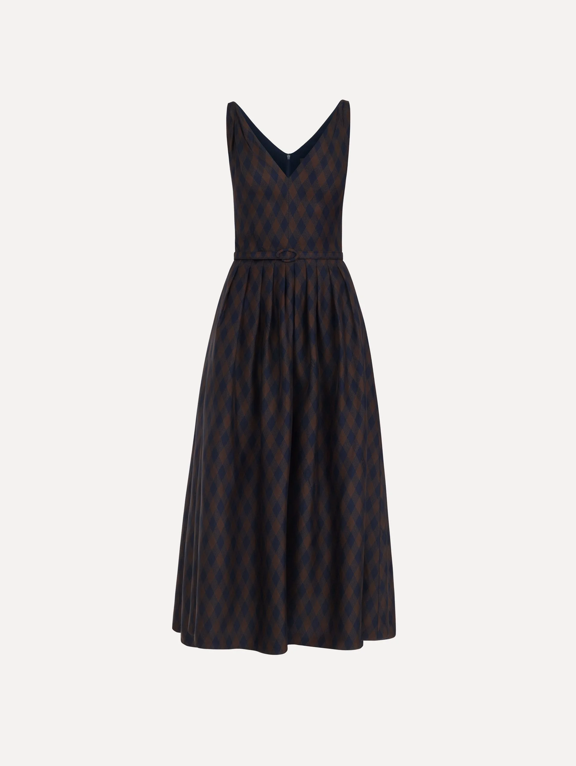 ARGYLE SILK TWILL DRESS - 1