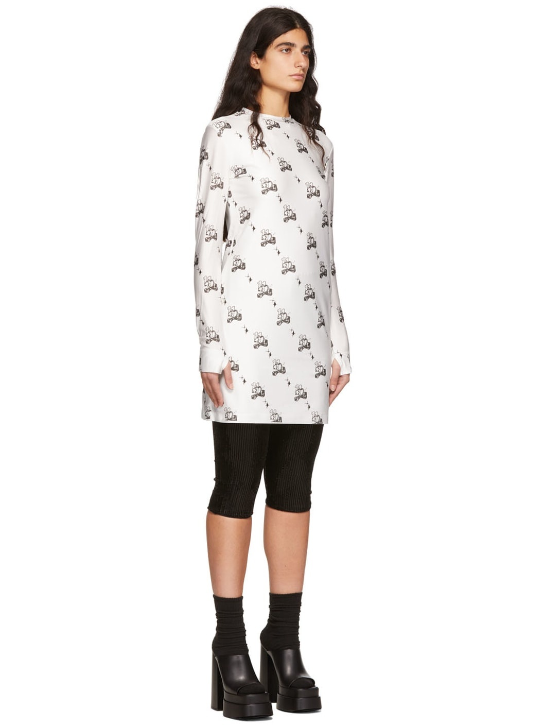 White Artwork Dress - 2