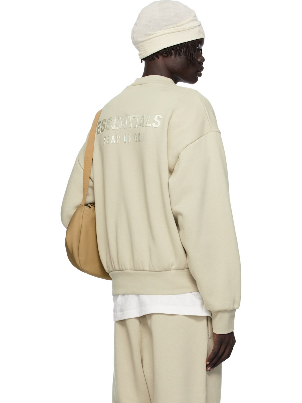 Taupe Classic Fit Fleece Crewneck Sweatshirt - 3