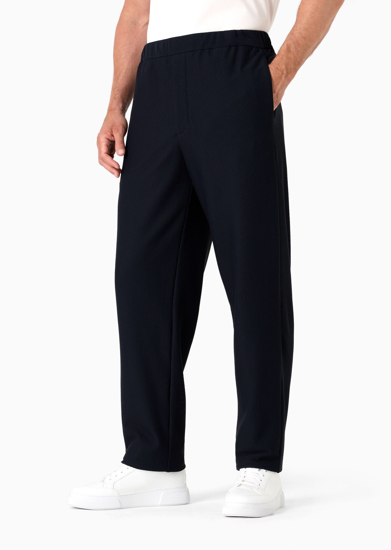 Technical waffle flat-front trousers - 2