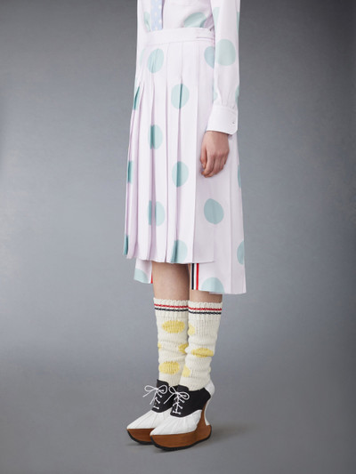 Thom Browne Silk Twill Polka Dot Classic Pleated Skirt outlook