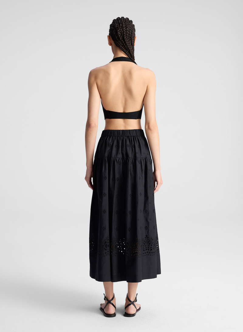 Jay Embroidered Cotton Midi Skirt 6
