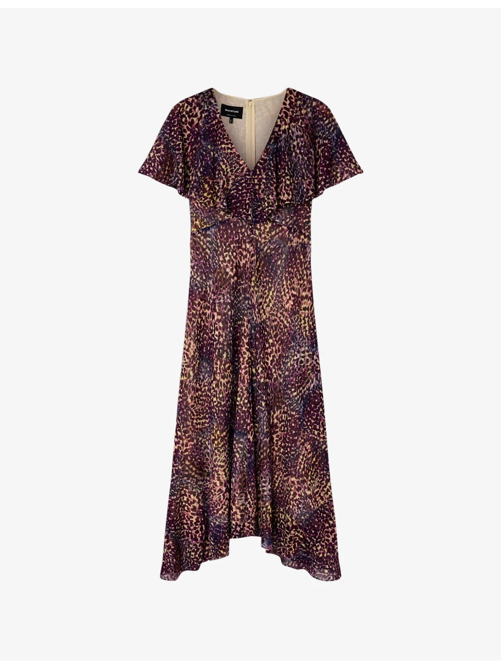 Abstract-Print V-Neck Woven Midi Dress - 1