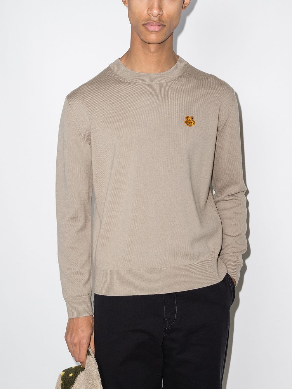 tiger crest crew neck jumper - 2