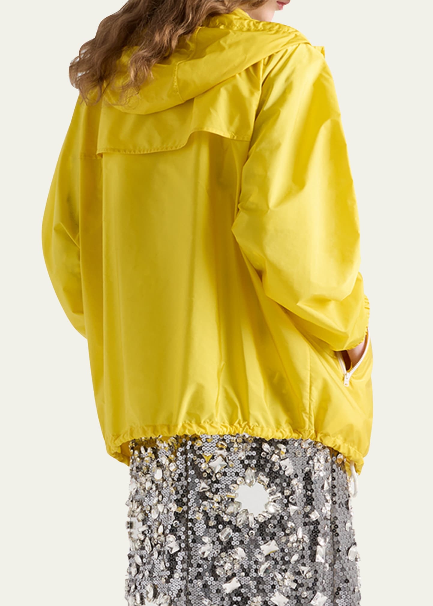 Re-Nylon Drawstring Hooded Rain Jacket - 3
